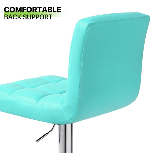 Orren Ellis Martel Swivel Adjustable Height PU Leather Bar Stool with